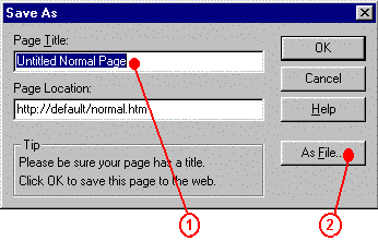 Save as menu
