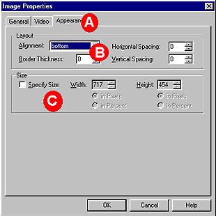 image propertiess box- appearence tab