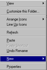 new folder menu