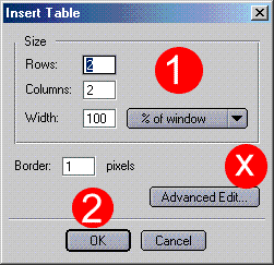 composer 6.x table menu