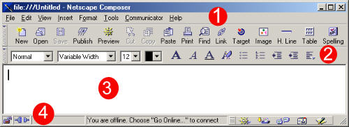Composer window of Netscape 4.8