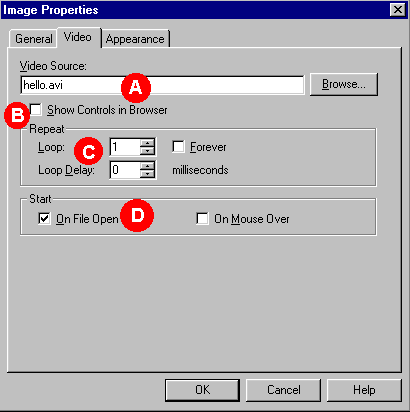 image properties box